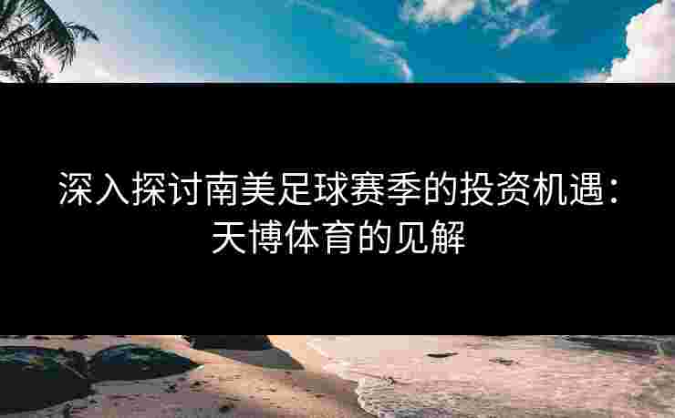 深入探讨南美足球赛季的投资机遇：天博体育的见解