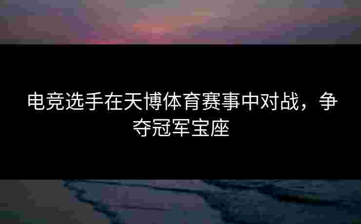 电竞选手在天博体育赛事中对战，争夺冠军宝座